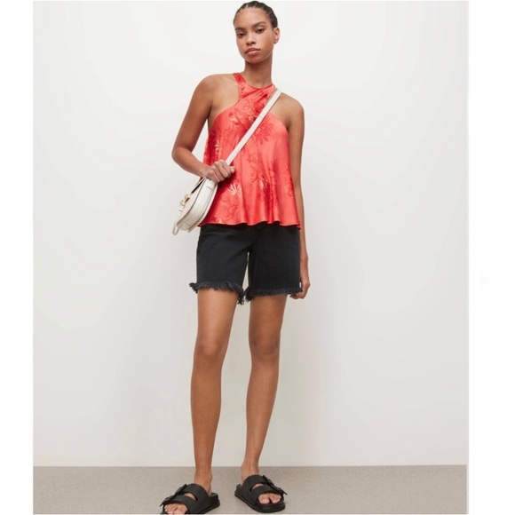 ALLSAINTS PRINTED SILK BLEND TOP - Picture 8 of 8